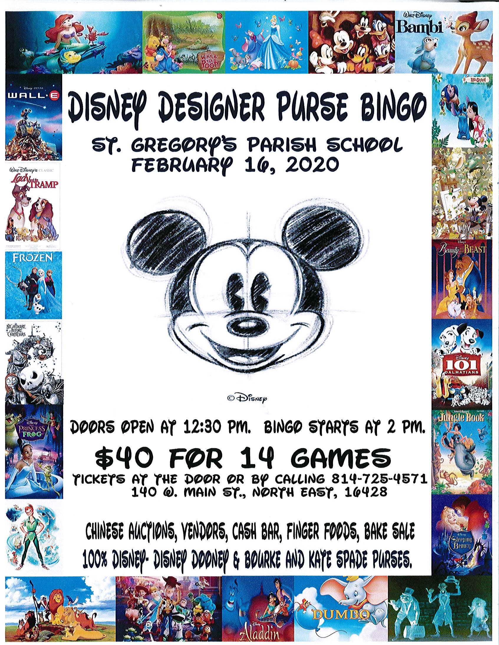 202 Disney Designer Purse Bingo